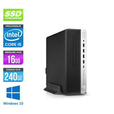 HP ProDesk 600 G3 SFF - i5-6500 - 16Go DDR4 - 240Go SSD - Windows 10