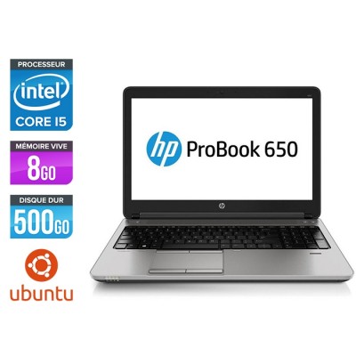 Ordinateur portable reconditionné - HP ProBook 650 G1 - i5 - 8Go - 500Go HDD -15.6'' - Linux