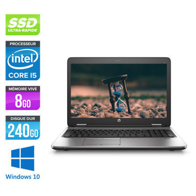 Ordinateur portable reconditionné HP ProBook 650 G2 - i5 6300 - 8Go - 500Go HDD - 15.6'' - Win10 - Déclassé