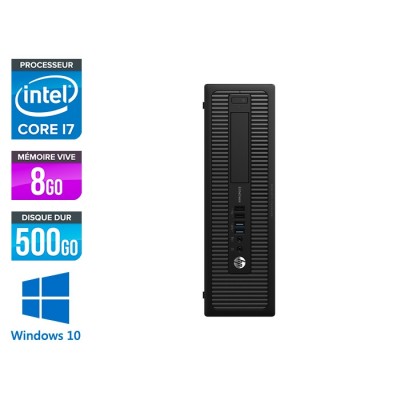 Ordinateur de bureau - HP EliteDesk 800 G1 SFF reconditionné - i7 - 8Go - 500Go HDD - Windows 10