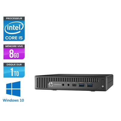 Pc de bureau HP EliteDesk 800 G2 USDT reconditionné - i5 - 8Go DDR4 - 1To HDD - Windows 10