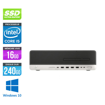 Pc de bureau HP EliteDesk 800 G3 SFF reconditionné - i5 - 16Go DDR4 - 240GO SSD - Windows 10