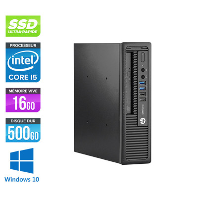 Pc bureau reconditionné - HP EliteDesk 800 G1 USDT - i5 - 16 Go - SSD 500 Go - Windows 10