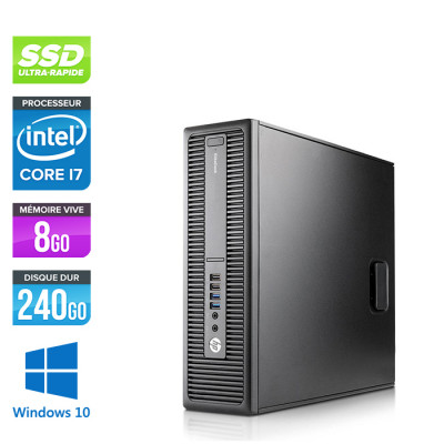 Pc bureau professionnel - HP EliteDesk 800 G2 SFF - i7 - 8Go DDR4 - SSD 240 Go - Windows 10