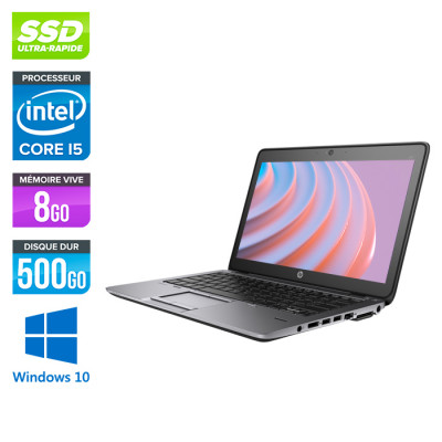 Ordinateur portable reconditionné - HP Elitebook 820 - i5 4200U - 8 Go - SSD 500 Go - Windows 10