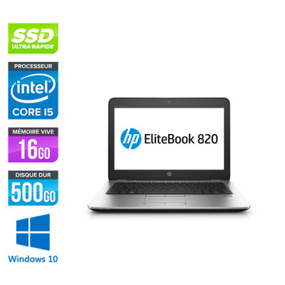 HP Elitebook 820 G3 - i5 6200U - 8Go - 240 Go SSD  - Windows 10