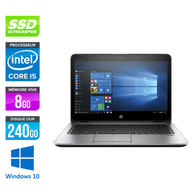 Ordinateur portable reconditionné - HP Elitebook 840 G3 - i5-6300U - 8Go - SSD 240Go - 14'' - Windows 10 - Déclassé