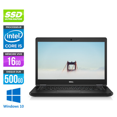 Pc portable - Dell Latitude 5480 reconditionné - i5 7300U - 16Go DDR4 - 500Go SSD - Windows 10