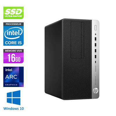 PC bureau gamer reconditionné - HP ProDesk 600 G3 Mini Tour - i5-6500 - 16Go DDR4 - 500Go SSD - Intel ARC A380 - Windows 10