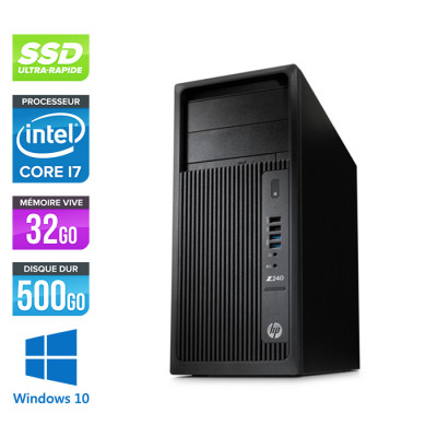 HP Workstation Z240 - i7 - 32Go - 500Go SSD - Quadro K1200 - Windows 10