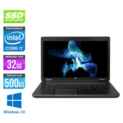 Workstation portable reconditionnée HP Zbook 17 G3 - i7 - 32Go - 500Go SSD - Nvidia M2000M - W10 - État correct
