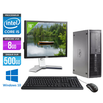 HP Elite 8200 SFF + Ecran 19" - Core i5 - 8Go - 500Go -Windows 10