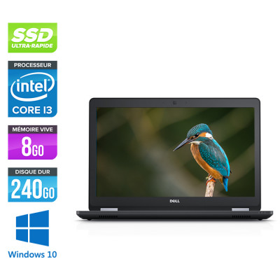 Pc portable reconditionné - Dell latitude E5570 - i3 - 8 Go - 240 Go SSD - Windows 10 - Declassé