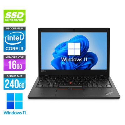 Ultrabook reconditionné - Lenovo ThinkPad L380 - Intel Core i3-8130U - 16Go de RAM - 240 Go SSD - W11 - État correct