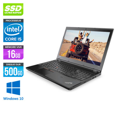Pc portable reconditionné - Lenovo ThinkPad L570 - i5 7300U - 16Go - 500Go SSD - webcam - Windows 10