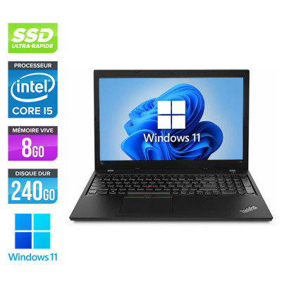 Pc portable reconditionné - Lenovo ThinkPad L580 - i5 - 8Go - 240Go SSD - webcam - Windows 10