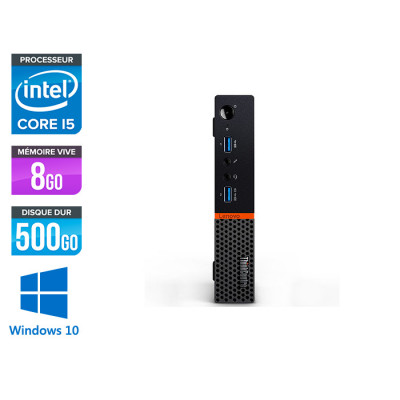 Pc de bureau reconditionne Lenovo ThinkCentre M700 Tiny - Intel core i5-6500T - 8Go RAM DDR4 - HDD 500 Go - Windows 10 Famille