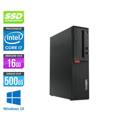 Pc de bureau reconditionne Lenovo ThinkCentre M710s SFF - Intel core i7-6700 - 16 Go RAM DDR4 - 500 Go SDD - Windows 10 Famille