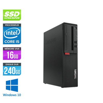 Pc de bureau reconditionne Lenovo ThinkCentre M710s SFF - Intel core i5-6400 - 16 Go RAM DDR4 - 240 Go SSD - Windows 10 Famille