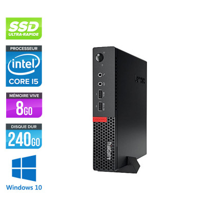 Pc bureau reconditionné - Lenovo M910Q TINY - i5 - 8 Go - 240 Go SSD - Windows 10