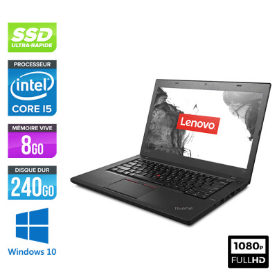 Lenovo ThinkPad T460 - i5 6200U - 8Go - SSD 240Go - FHD - Windows 10 professionnel