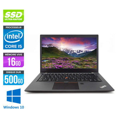 Pc portable reconditionné - Lenovo ThinkPad T470S - i5 7300U - 16Go - SSD 500Go nvme - Windows 10