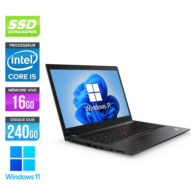 Pc portable reconditionné - Lenovo ThinkPad T480S - i5 8300U - 16Go - SSD 240Go nvme - Windows 11