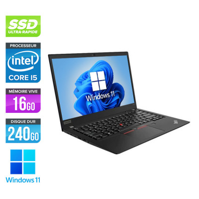 Pc portable reconditionné - Lenovo ThinkPad T490S - i5 8300U - 8Go - SSD 240Go nvme - Windows 11