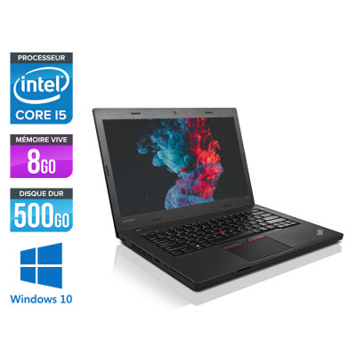 Ordinateur portable reconditionné - Lenovo ThinkPad L460 - i5 - 8Go - HDD 500Go - Windows 10