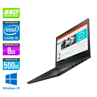 Pc portable reconditionné - Lenovo ThinkPad T470 - i5 7200U - 16Go - SSD 240Go nvme - Windows 10
