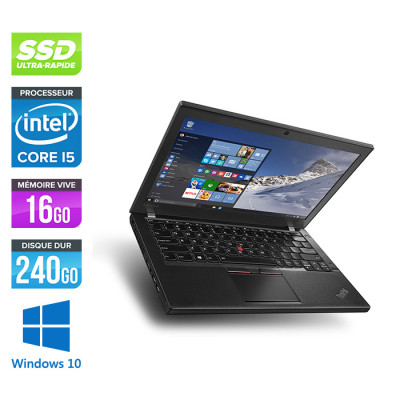 Lenovo ThinkPad X260 - i5 6300U - 16 Go - 240 Go SSD - Windows 10