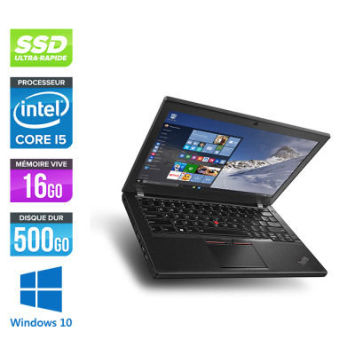 Pc portable reconditionné pas cher - Lenovo ThinkPad X260 - i5 16 Go RAM - 500 Go SSD - W10 - État correct