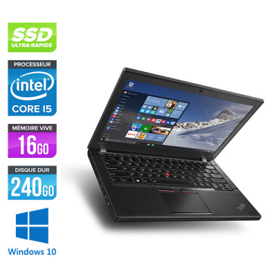 Lenovo ThinkPad X270 - i5 6300U - 16Go - 240 Go SSD - Windows 10 Famille
