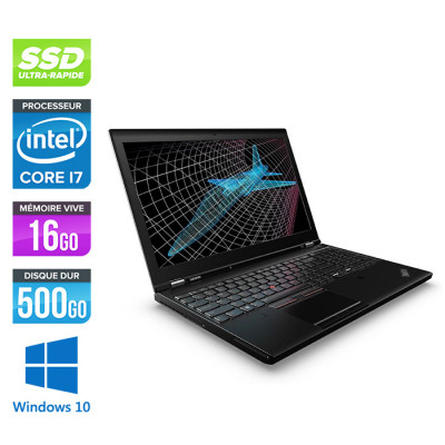 Workstation portable reconditionnée - Lenovo ThinkPad P51 - i7 - 16Go - 500Go SSD - Nvidia M2200 - Windows 10 - déclassé