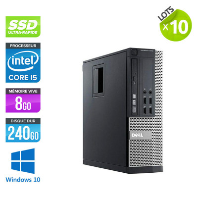 Lot 10 PC bureau reconditionné - Dell Optiplex 7010 SFF - i5 - 8Go - SSD 240 Go - Windows 10
