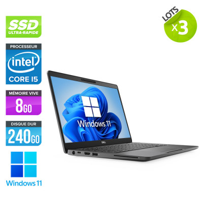 Lot de 3 Pc portable reconditionnés - Dell Latitude 5300 - Core i5 - 8 Go - 240Go SSD - Windows 11
