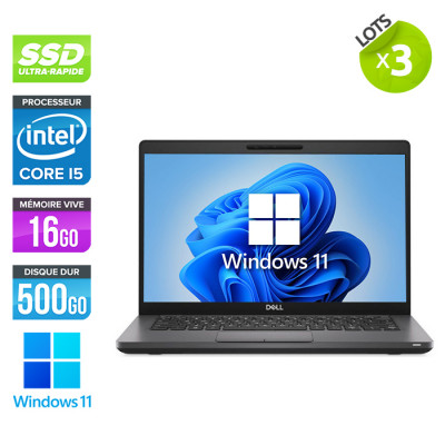 Lot 3 Pc portable reconditionnés - Dell Latitude 5400 - Core i5 - 16Go - 500Go SSD - Windows 11