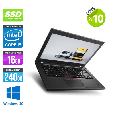 Lot de 10 Lenovo ThinkPad X270 - i5 - 16Go - 240Go SSD - Windows 10 