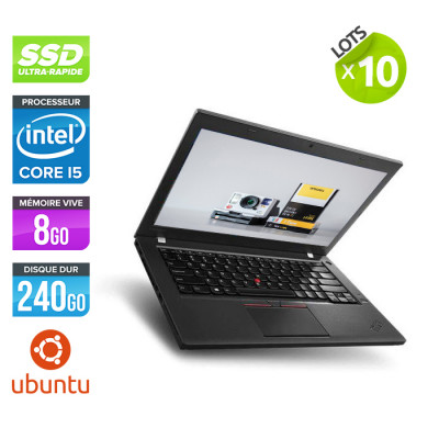 Lot de 10 pc portable reconditionnés - Lenovo ThinkPad X270 - i5 6200U - 8Go - 240 Go SSD - Linux