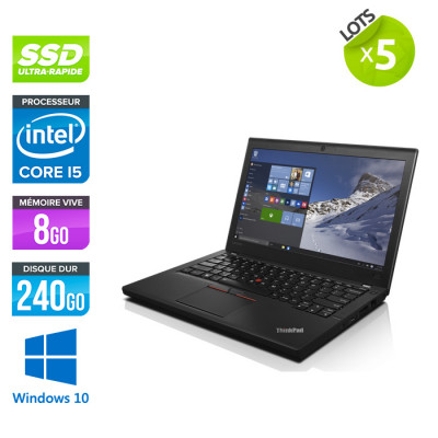 Lot 5 Lenovo ThinkPad X260 - i5 - 8 Go - 240 Go SSD - Windows 10