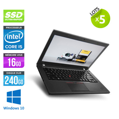 Lot de 5 Lenovo ThinkPad X270 - i5 - 16Go - 240Go SSD - Windows 10 