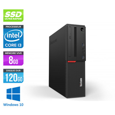 Pc de bureau reconditionne Lenovo ThinkCentre M700 SFF - Intel core i3 - 8Go RAM DDR4 - 120Go SSD - Windows 10 Famille