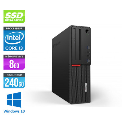 Pc de bureau reconditionne Lenovo ThinkCentre M700 SFF - Intel core i3 - 8Go RAM DDR4 - 240Go SSD - Windows 10 Famille