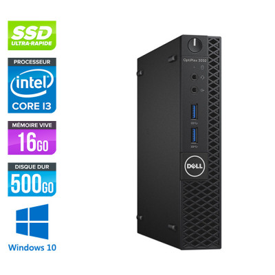 Pc de bureau reconditionné - Dell Optiplex 3050 Micro - Intel Core i3-6100T - 16Go - 500Go SSD - W10