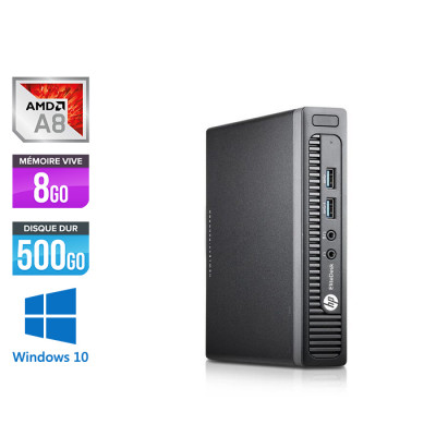 Mini PC bureau reconditionné - HP EliteDesk 705 G2 DM - A8 - 8Go - 500 Go HDD - W10