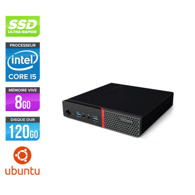 Pc de bureau reconditionne Lenovo ThinkCentre M710Q Tiny - Intel core i5-7500T - 8 Go RAM DDR4 - 120Go SSD - Ubuntu / Linux