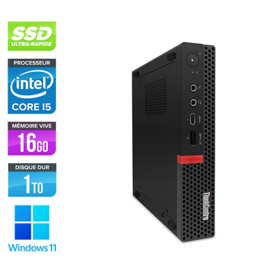PC bureau reconditionné - Lenovo ThinkCentre M720Q Tiny - Intel core i5-8400T - 16Go RAM DDR4 - 1 To SSD - Windows 11