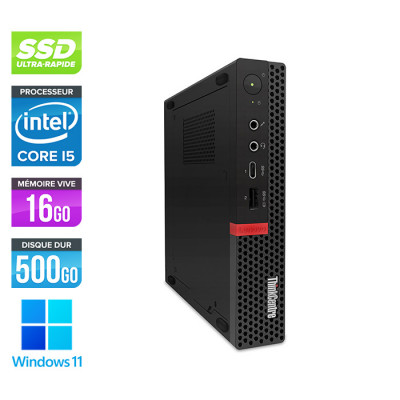 PC bureau reconditionné - Lenovo ThinkCentre M720Q Tiny - Intel core i5-8400T - 16Go RAM DDR4 - 500Go SSD - Windows 11