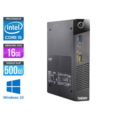 Mini PC bureau reconditionné - Lenovo ThinkCentre M73 USFF - i5 - 16Go - 500 Go HDD - Windows 10