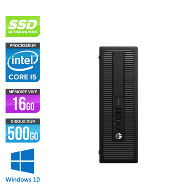 HP ProDesk 600 G2 SFF - i5-6500 - 16Go DDR4 - 500Go SSD - Windows 10